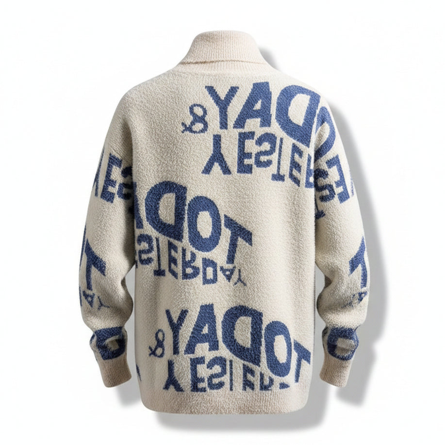 Suéter Casual Masculino Lã Gola alta