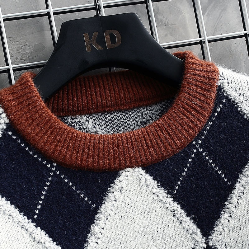 Suéter Xadrez Lã Cashmere Pull