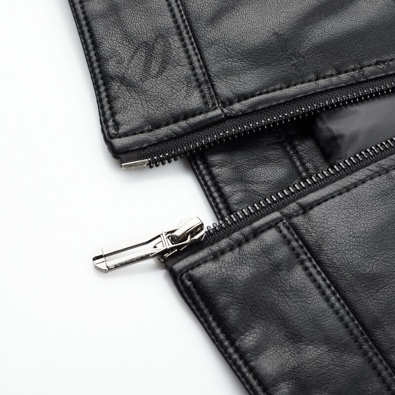 Jaqueta de Couro Slim casual