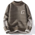 Blusa de Frio Masculina Tricô Grossa Listrada