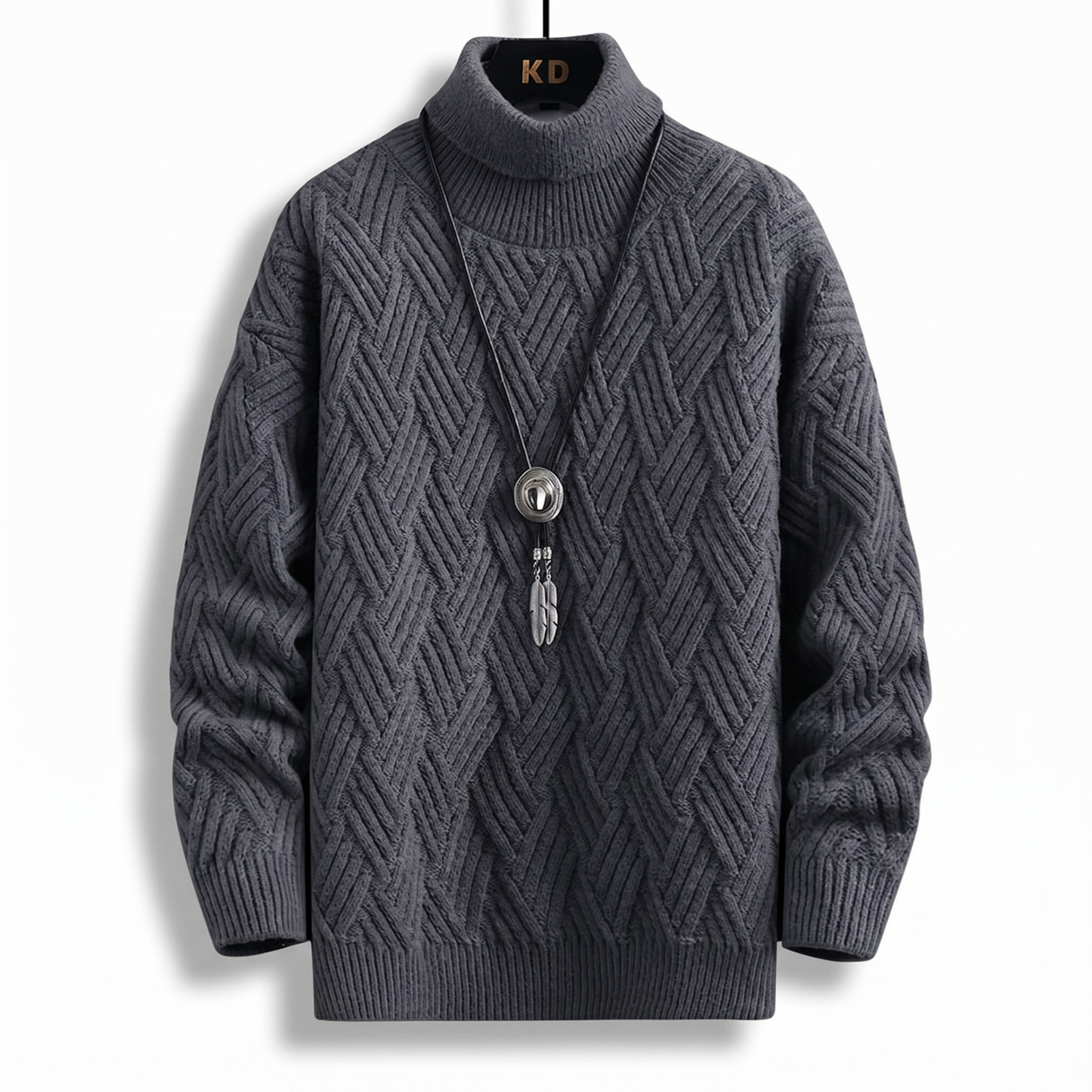 Suéter masculino gola alta Neck