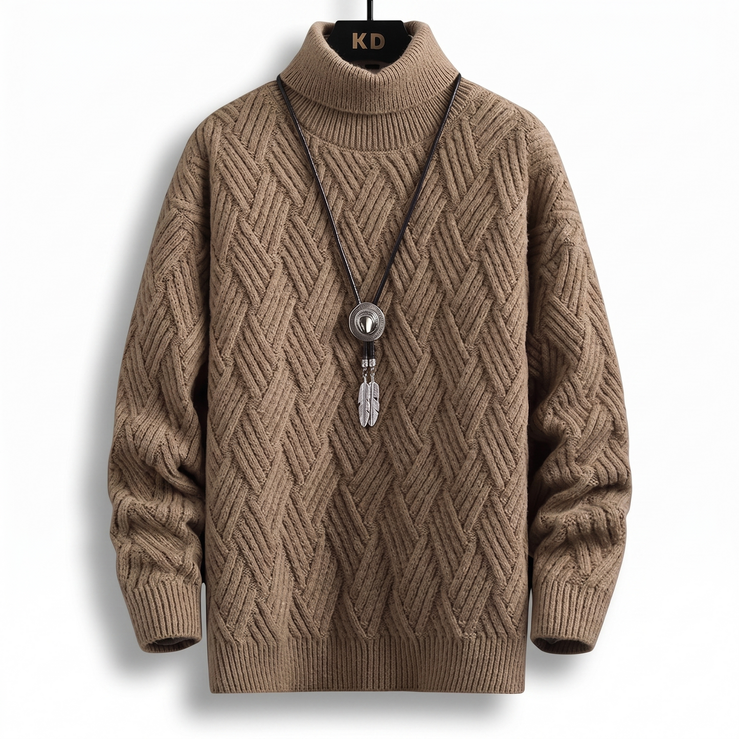 Suéter masculino gola alta Neck