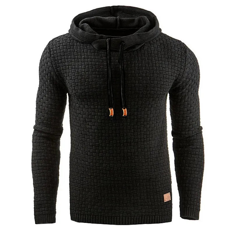 Suéter Masculino de Tricô com Capuz Texturizado