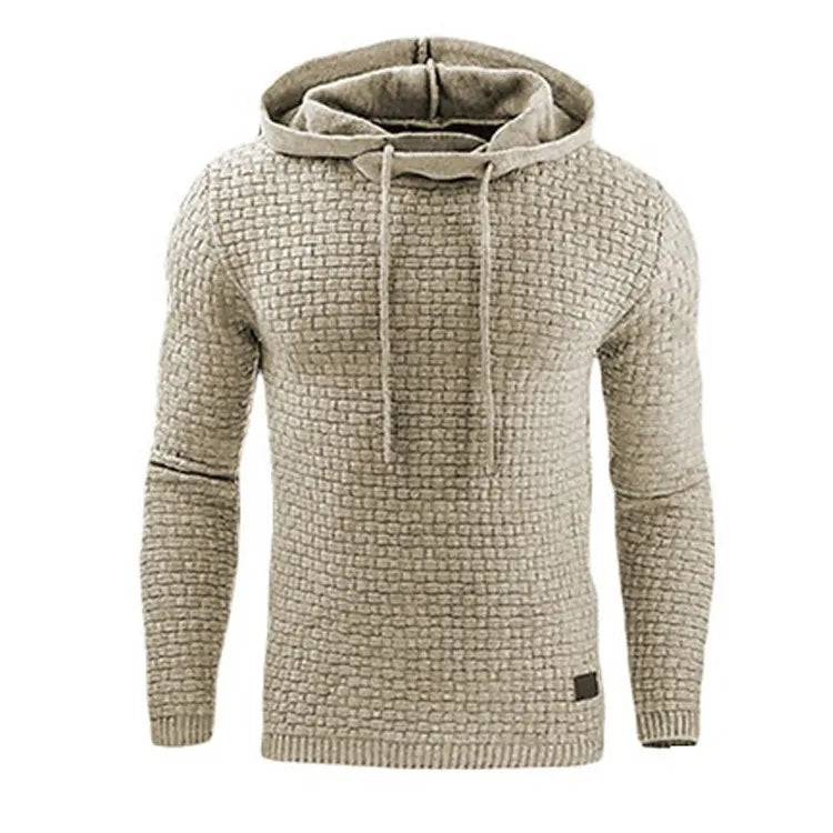 Suéter Masculino de Tricô com Capuz Texturizado