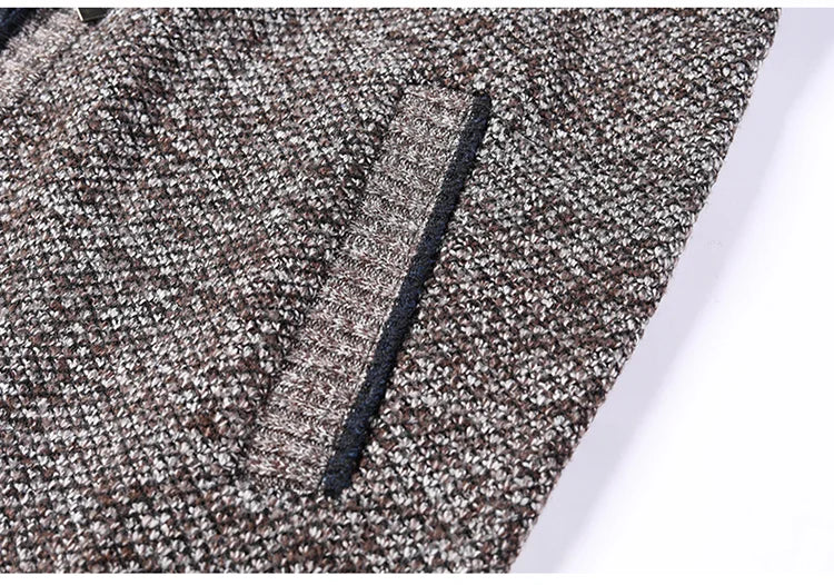 Cardigan Masculino De Tricô Forrado Peluciado Com Zíper