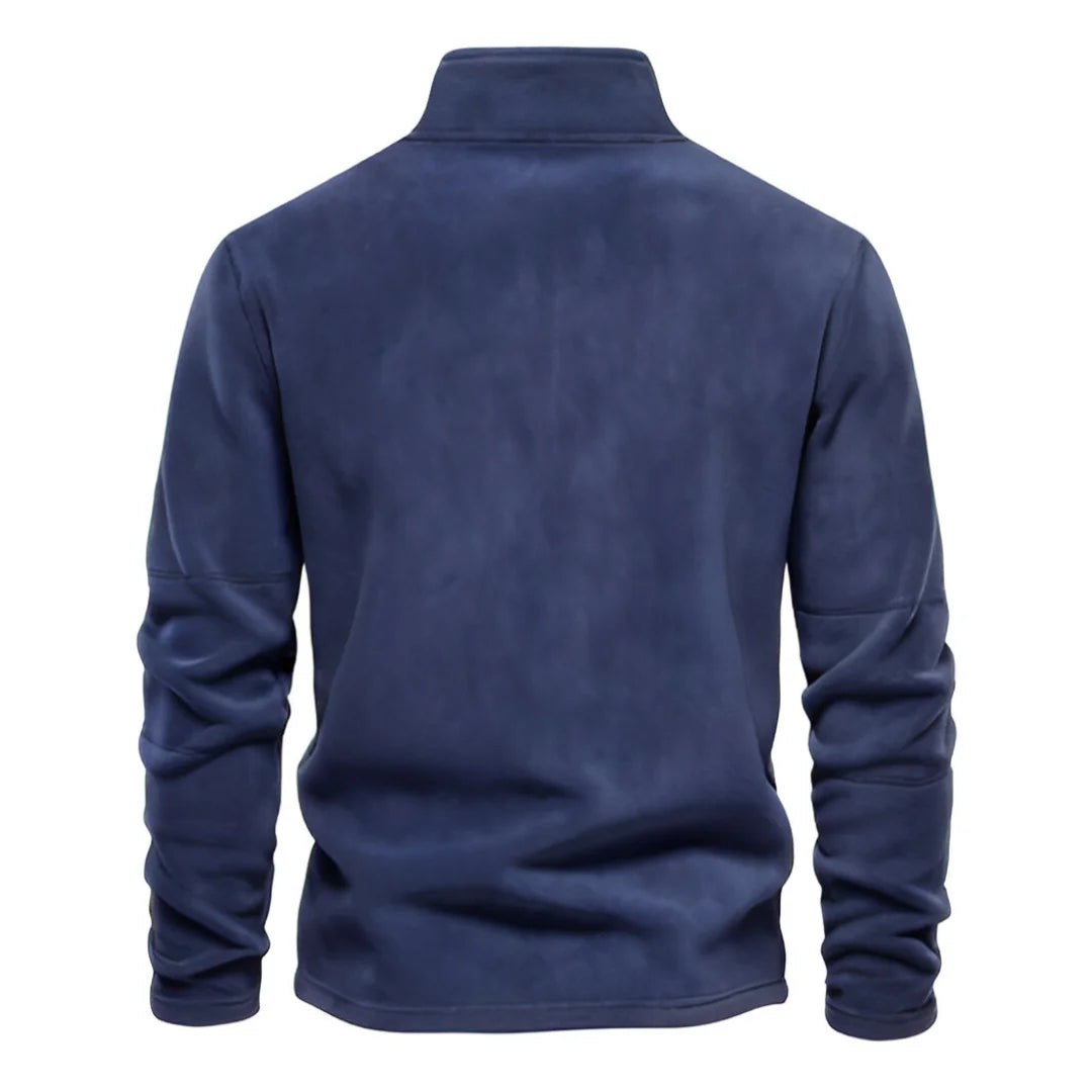 Blusa Fleece Masculina Térmica Com Meio Zíper Gola Alta