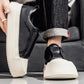 Tênis Slip-On Masculino Casual Plataforma Sola Alta Tratorada Couro Block