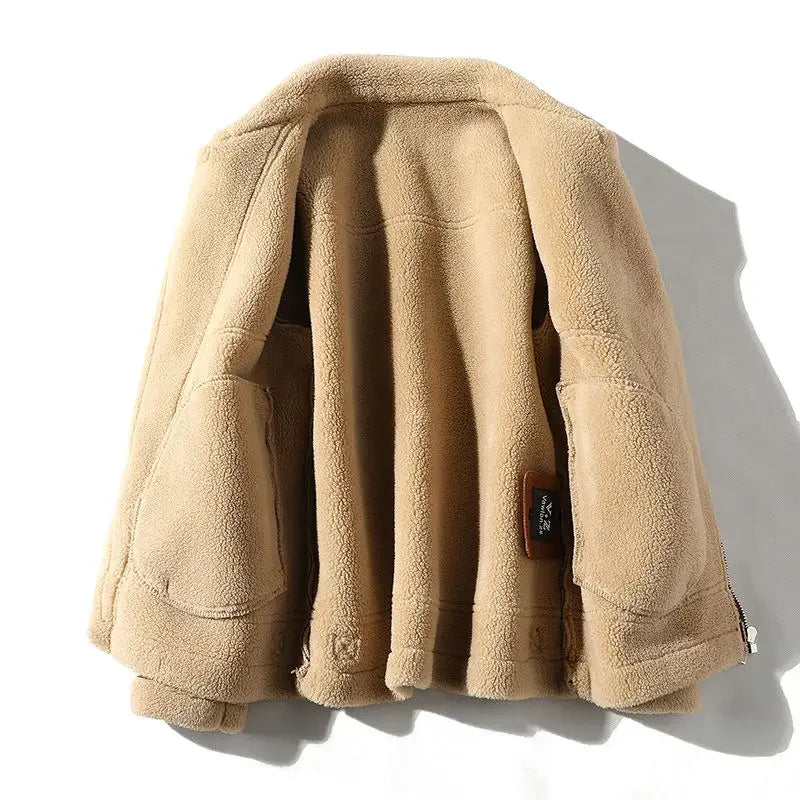 Jaqueta Masculina Couro Aviador com Pelucia Forrada
