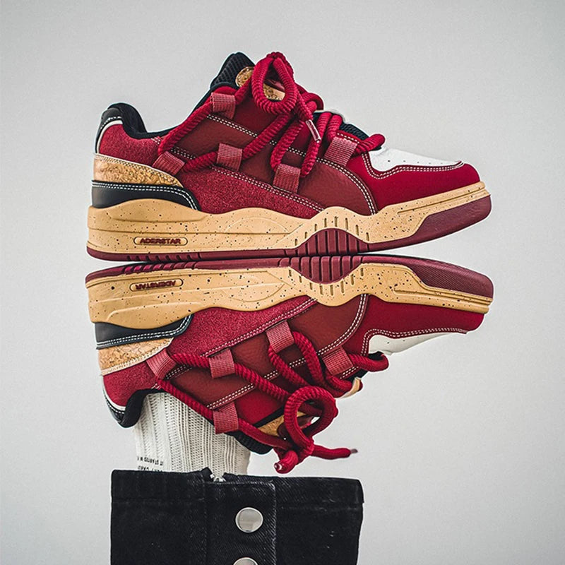 Tênis Masculino Chunky Plataforma Vermelho com Corda