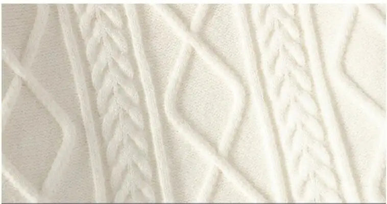 Suéter Masculino de Tricô Jacquard com Faixas Geométricas e Gola Redonda