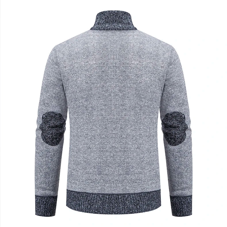 Casaco Cardigan Masculino Tricô Fechamento em Zíper