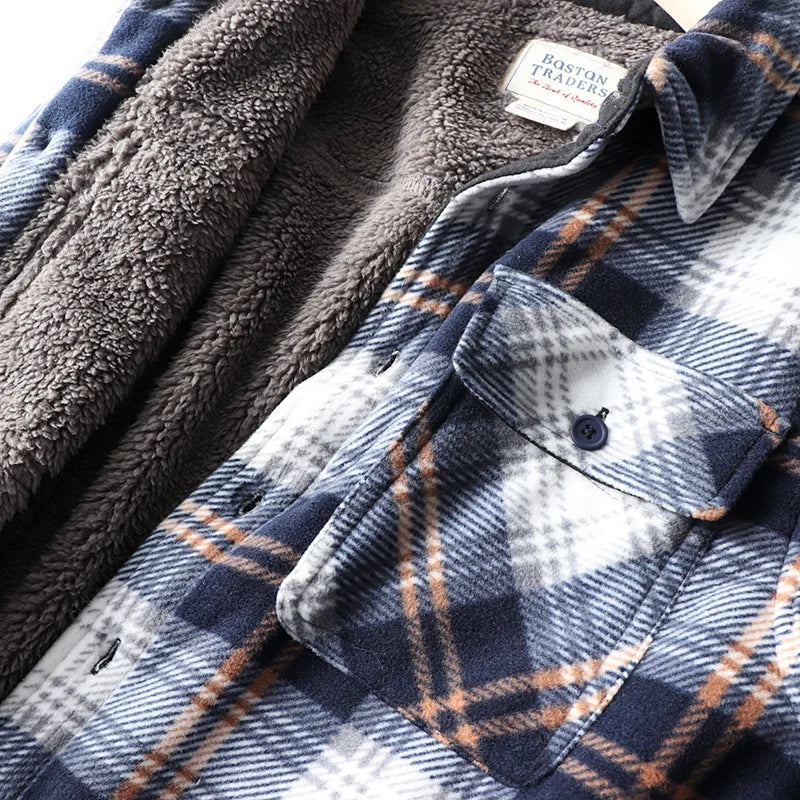 Jaqueta Camisa Masculina Flanela Xadrez Forrada Lã Sherpa