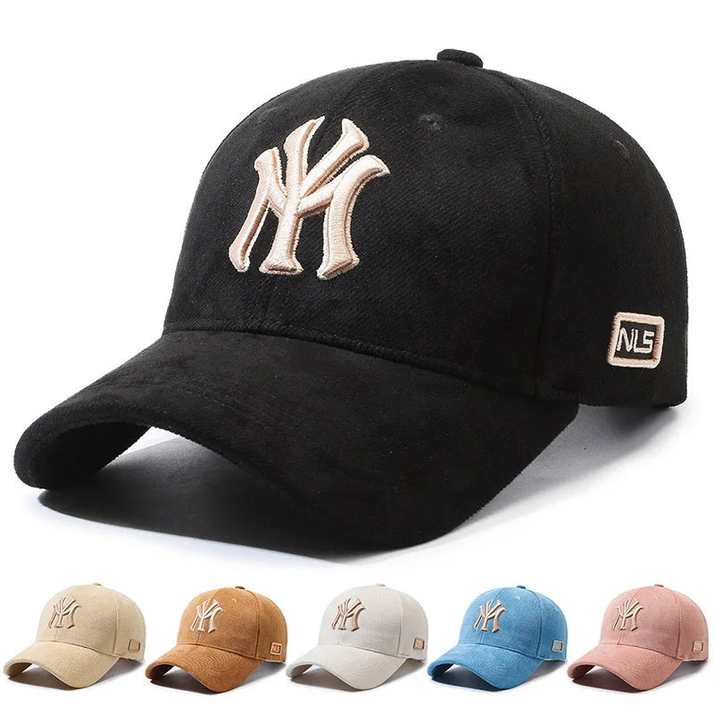 Boné Masculino e Feminino Aba Curva Estilo Nova York Bordado
