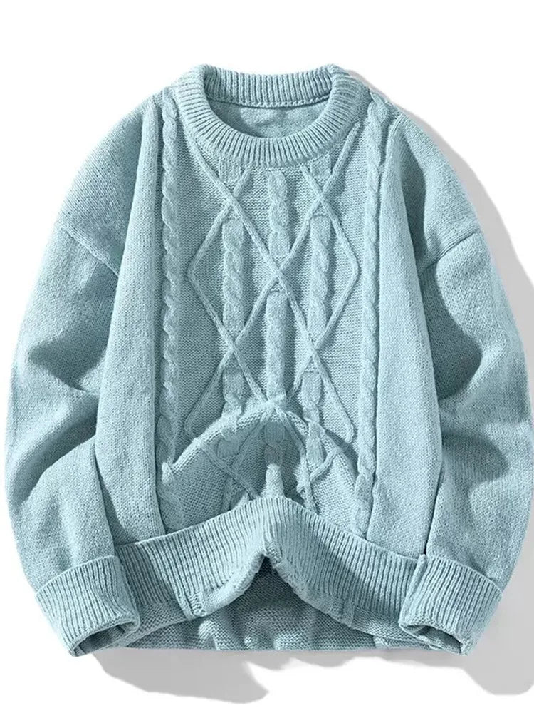 Blusa de Frio Masculina de Tricô Grosso com Tranças