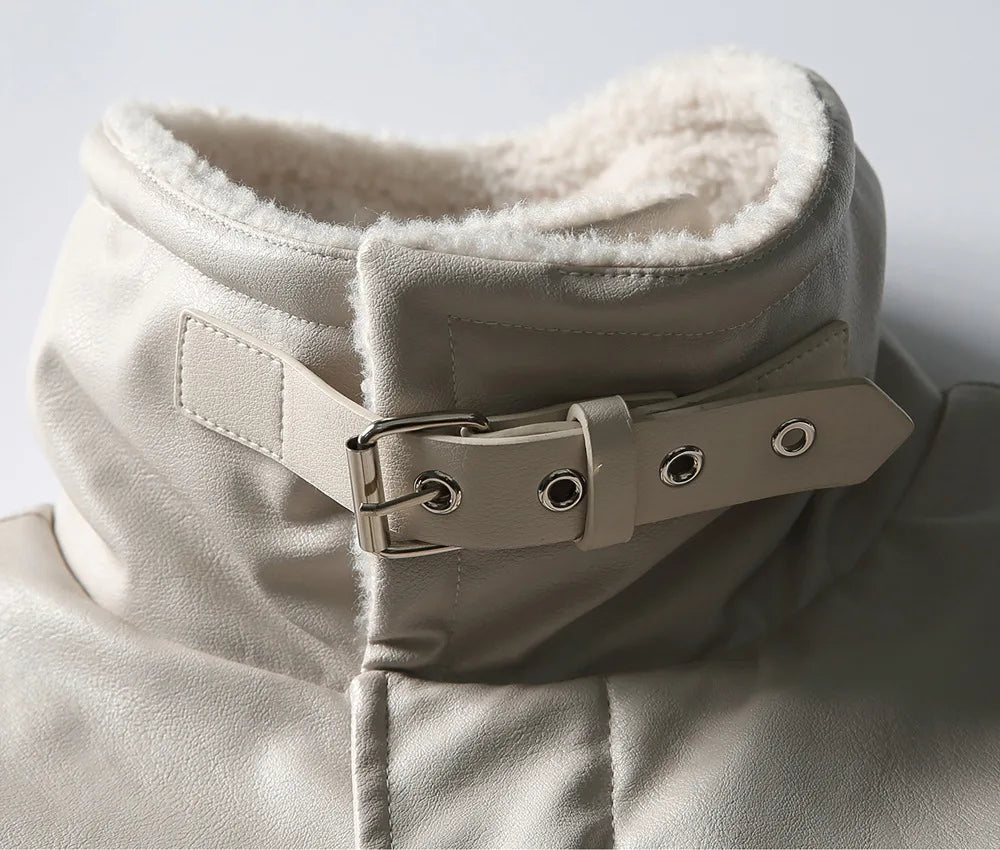Jaqueta Couro Masculina Forrada com Pelúcia Estilo Aviador