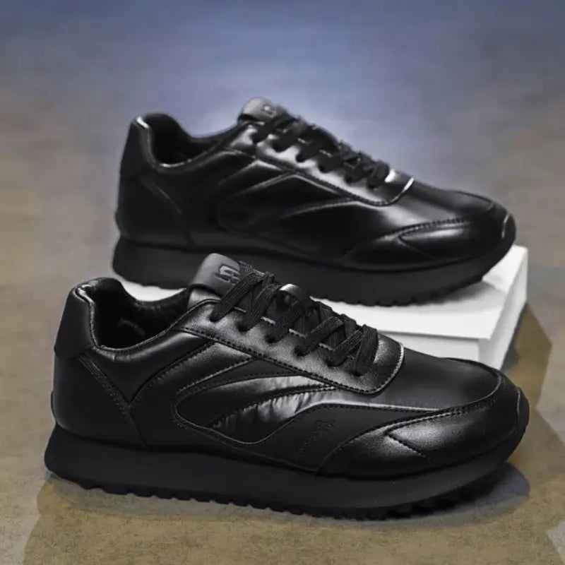 Tênis Plataforma Esportivo de Couro Elite Legacy Preto