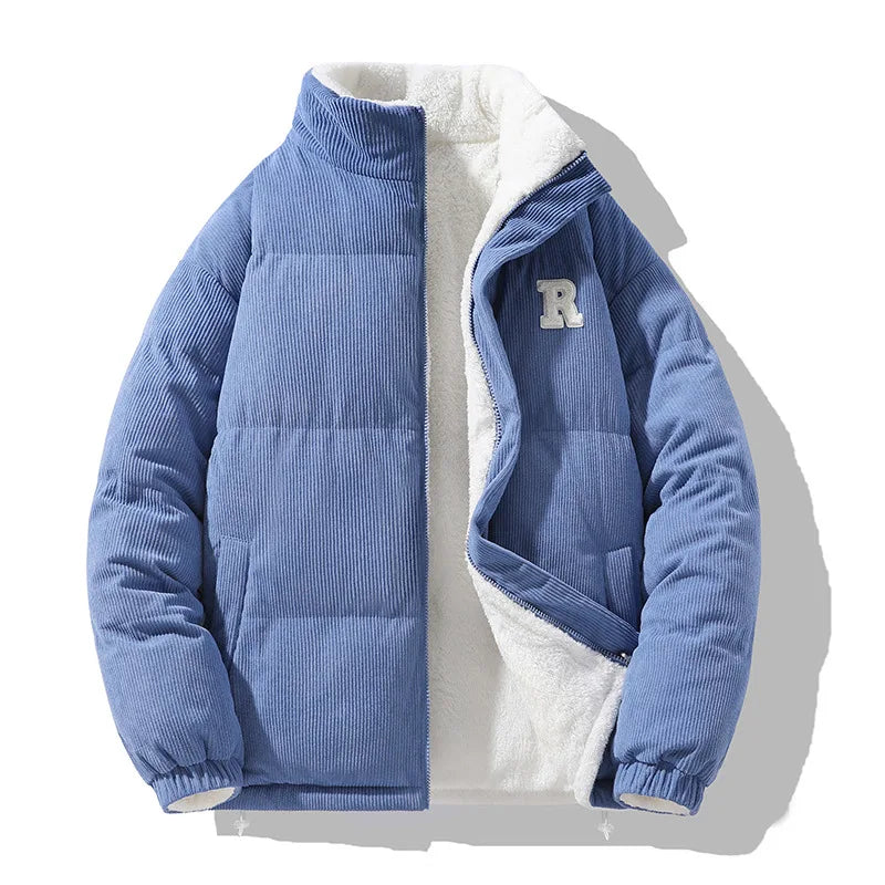 Jaqueta Masculina Veludo Coplado Puffer Forrada com Pelúcia
