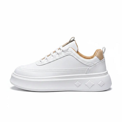 Tênis Sneaker Masculino Casual Plataforma Sola Alta Branco Diamond