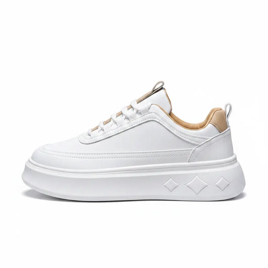 Tênis Sneaker Masculino Casual Plataforma Sola Alta Branco Diamond