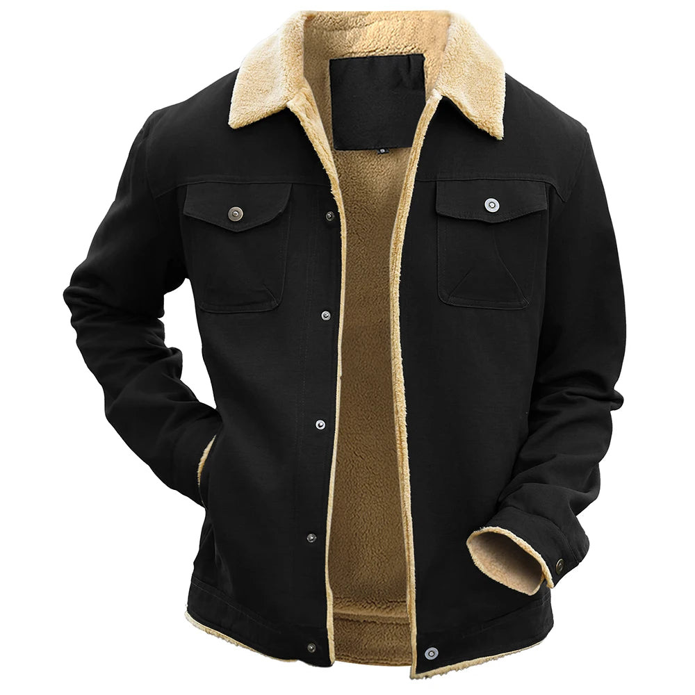 Jaqueta Masculina de Sarja Forrada com Lã Inverno