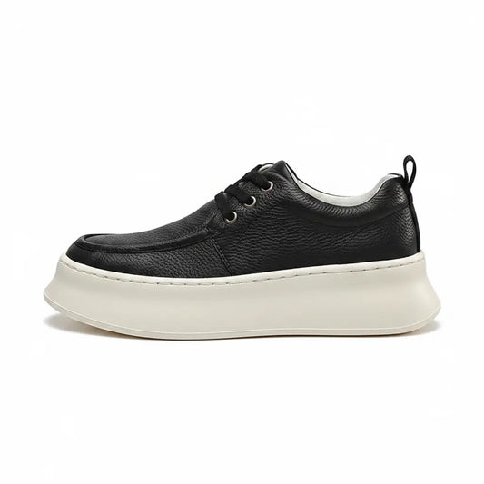 Tênis Masculino Casual Plataforma de Couro Oxford Off