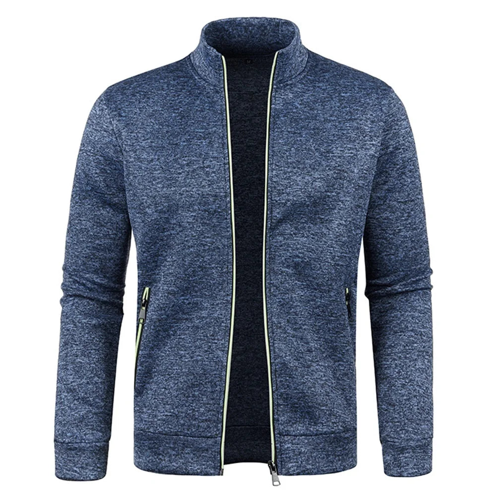 Jaqueta Esportiva Masculina De Frio Slim Com Zíper