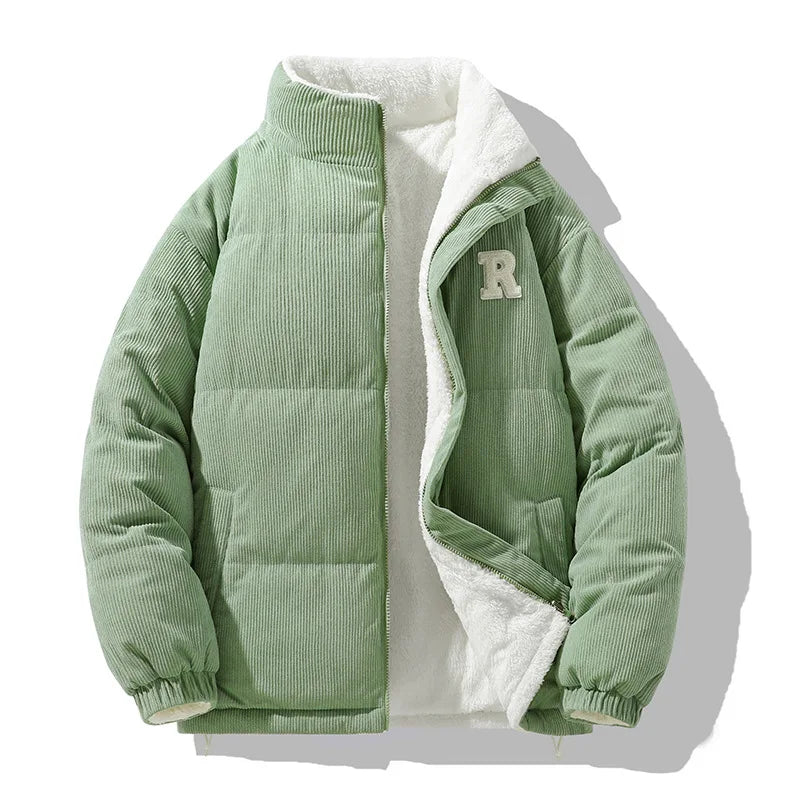 Jaqueta Masculina Veludo Coplado Puffer Forrada com Pelúcia