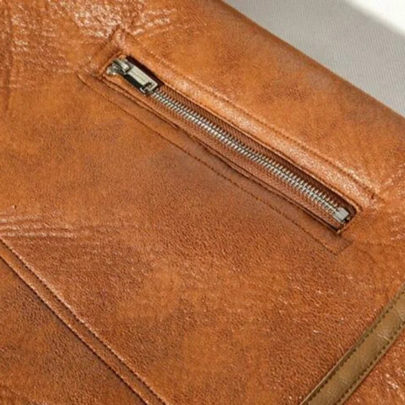 Jaqueta Masculina Couro Aviador com Pelucia Forrada