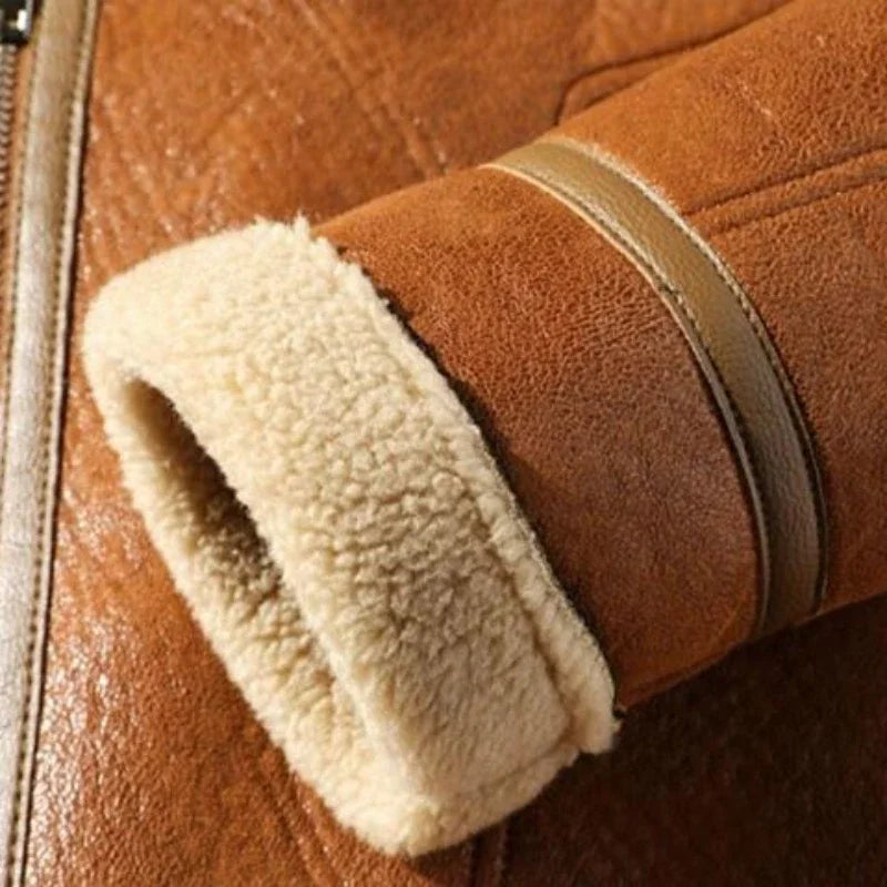 Jaqueta Masculina Couro Aviador com Pelucia Forrada