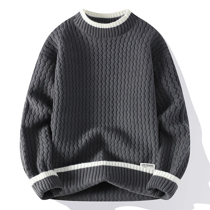 Blusa de Frio Masculina de Tricô Grosso Texturizado