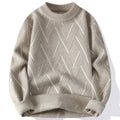Blusa de Frio Masculina Tricô Grosso Jacquard Ziguezague