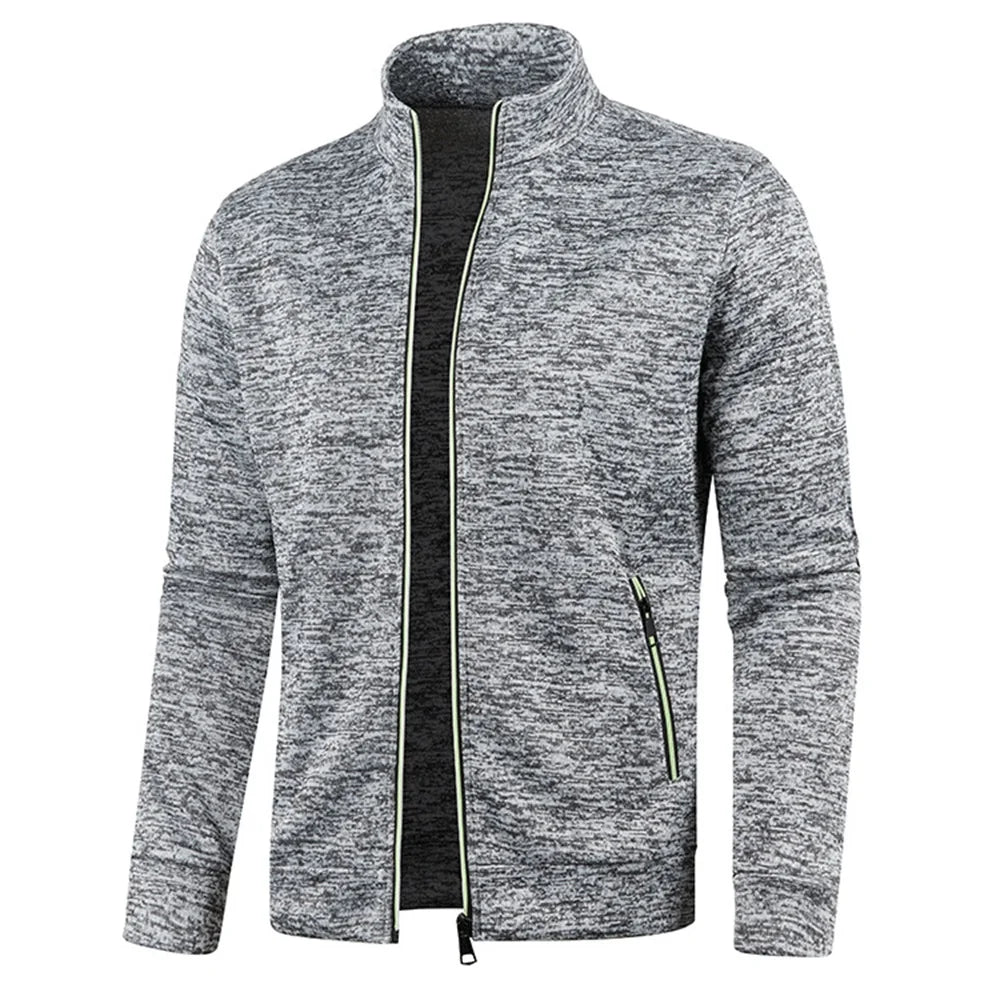 Jaqueta Esportiva Masculina De Frio Slim Com Zíper