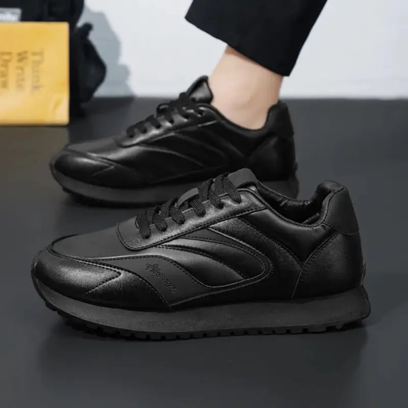 Tênis Plataforma Esportivo de Couro Elite Legacy Preto