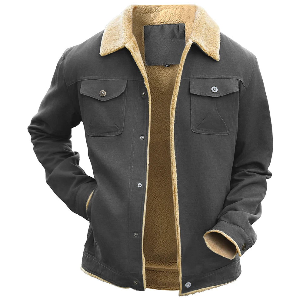 Jaqueta Masculina de Sarja Forrada com Lã Inverno