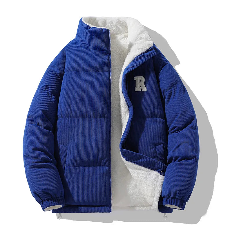 Jaqueta Masculina Veludo Coplado Puffer Forrada com Pelúcia