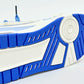 Tênis Chunky Casual Shred Unissex Desfiado Lona Azul e Branco