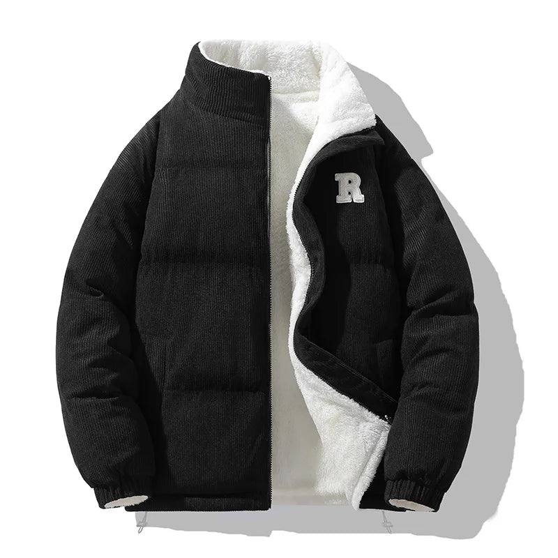 Jaqueta Masculina Veludo Coplado Puffer Forrada com Pelúcia
