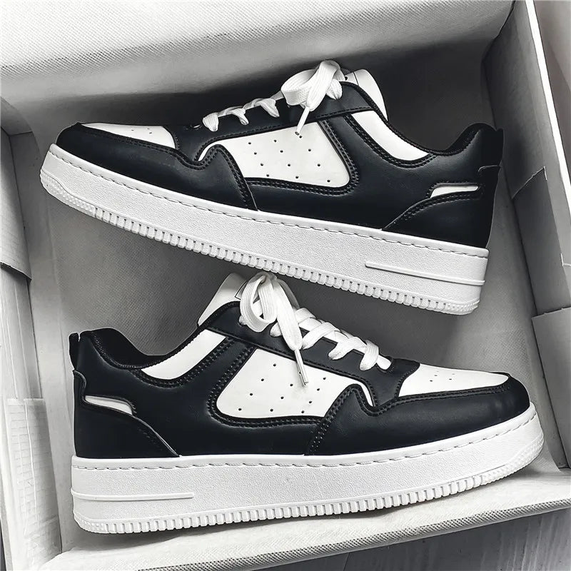 Tênis Masculino Sneaker Streetwear Panda Preto e Branco Casual