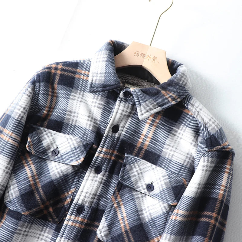 Jaqueta Camisa Masculina Flanela Xadrez Forrada Lã Sherpa