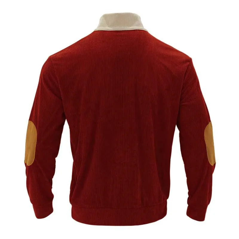 Blusa de Frio Masculina Tricô Bicolor com Botões