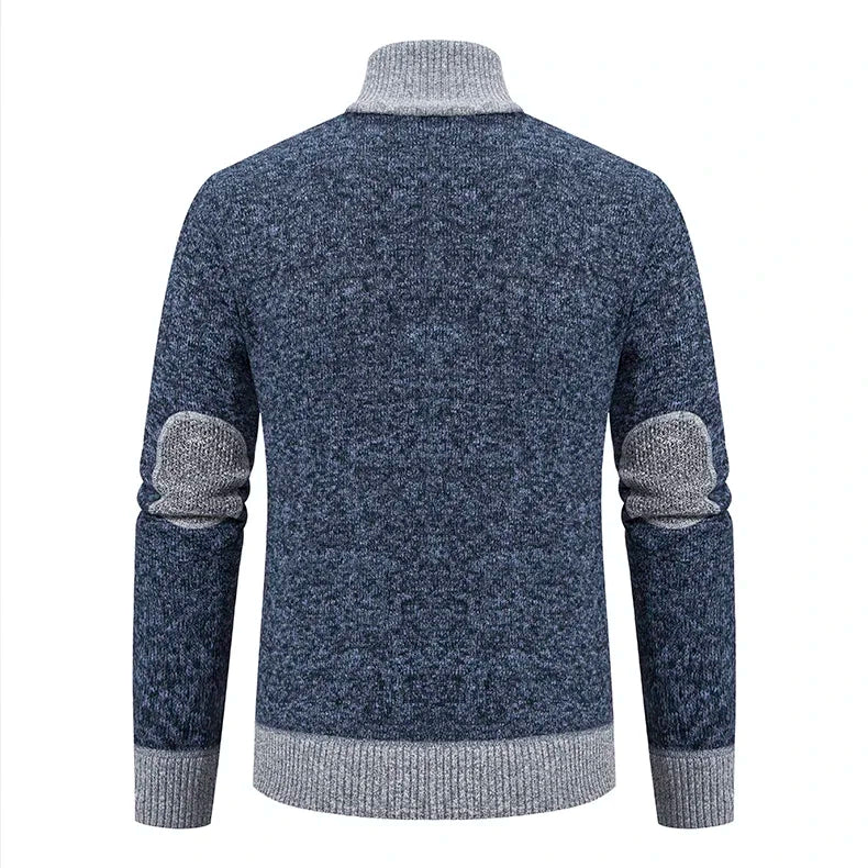 Casaco Cardigan Masculino Tricô Fechamento em Zíper