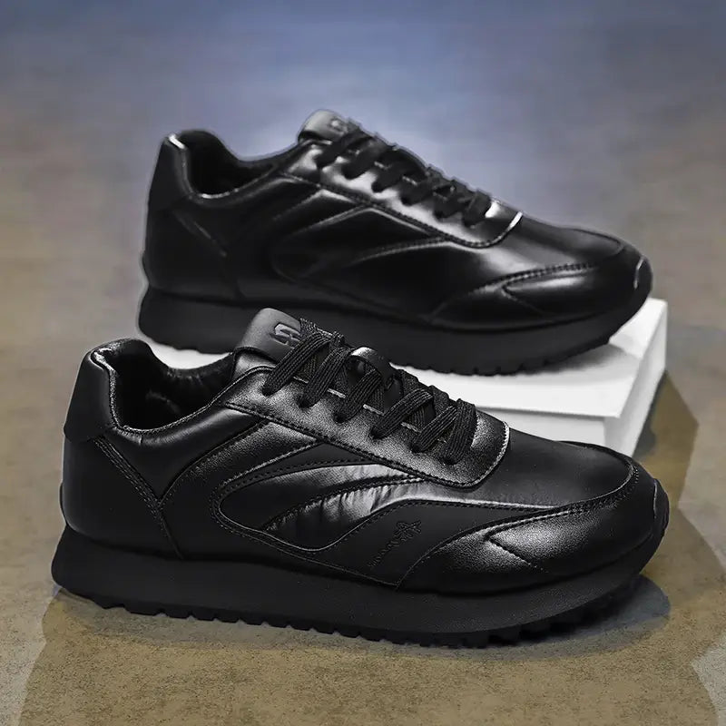 Tênis Plataforma Esportivo de Couro Elite Legacy Preto