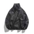Jaqueta Masculina Couro PU Oversized Gola Colarinho