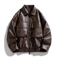 Jaqueta Bomber Masculina Couro Sintético Oversized Vintage