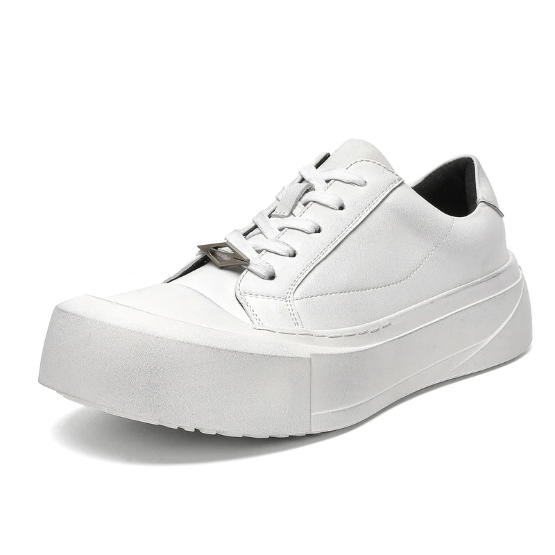 Tênis Skate Masculino Plataforma Couro Sola Alta Rebel