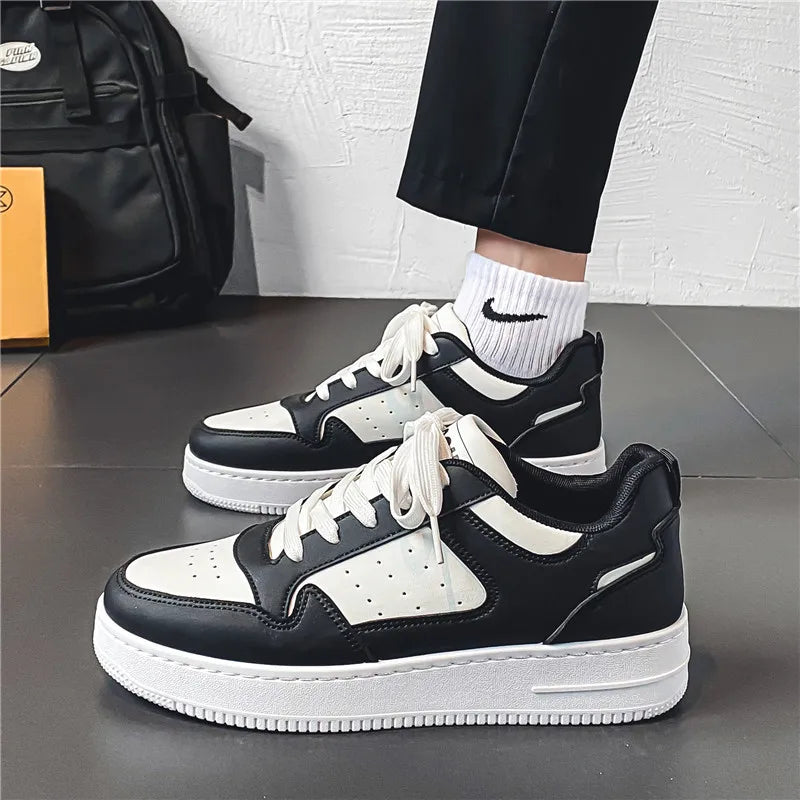 Tênis Masculino Sneaker Streetwear Panda Preto e Branco Casual
