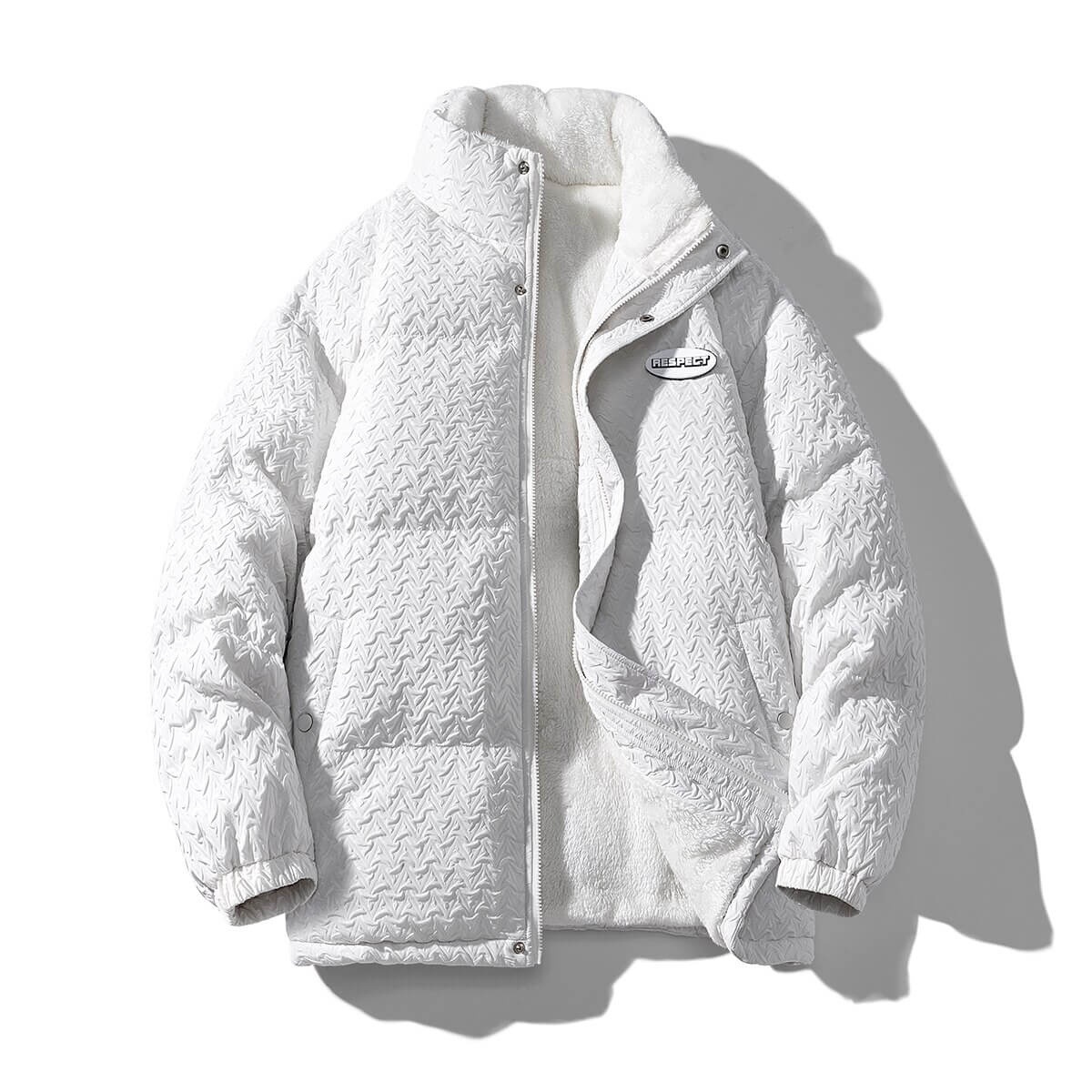 Jaqueta Puffer Masculina Texturizada Com Pelúcia
