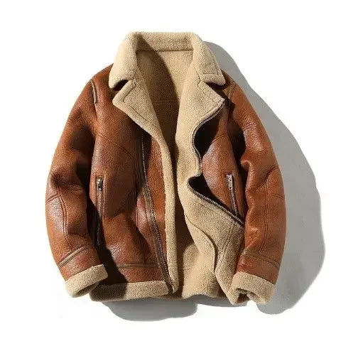 Jaqueta Masculina Couro Aviador com Pelucia Forrada