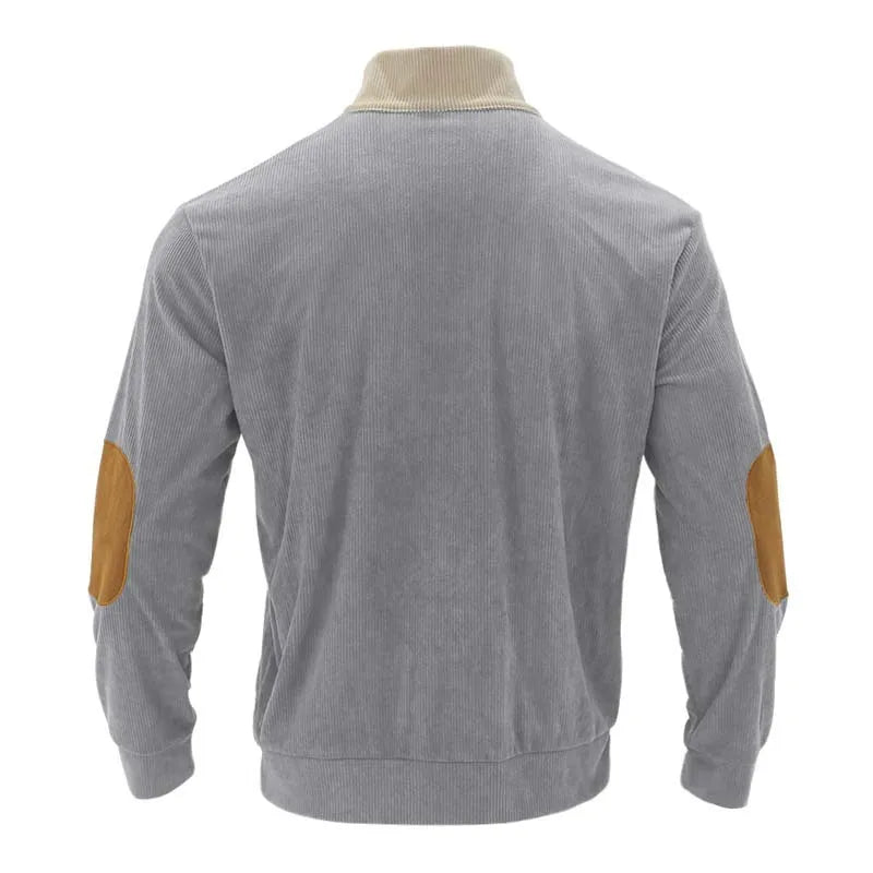 Blusa de Frio Masculina Tricô Bicolor com Botões