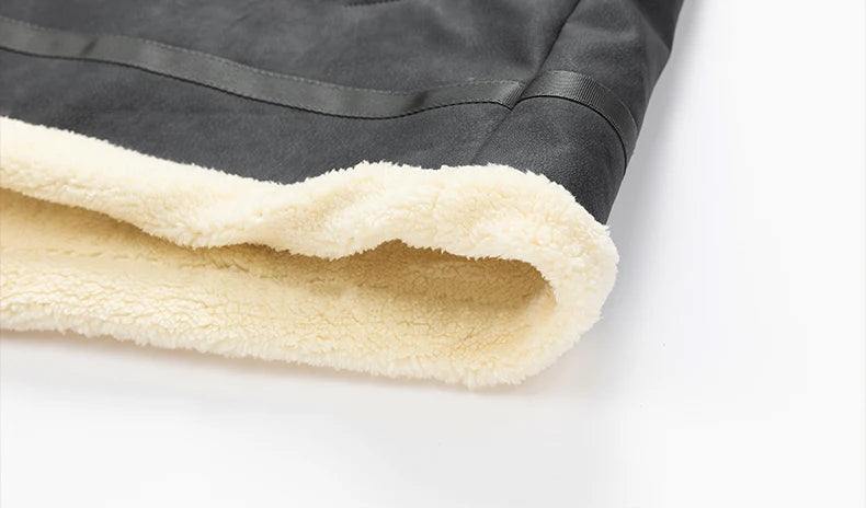 Jaqueta Aviador Masculina Suede Forrada Pelúcia Sherpa Inverno